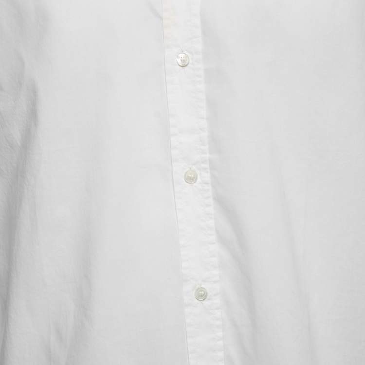 Pre Owned Burberry White Poplin Button Front Shirt M