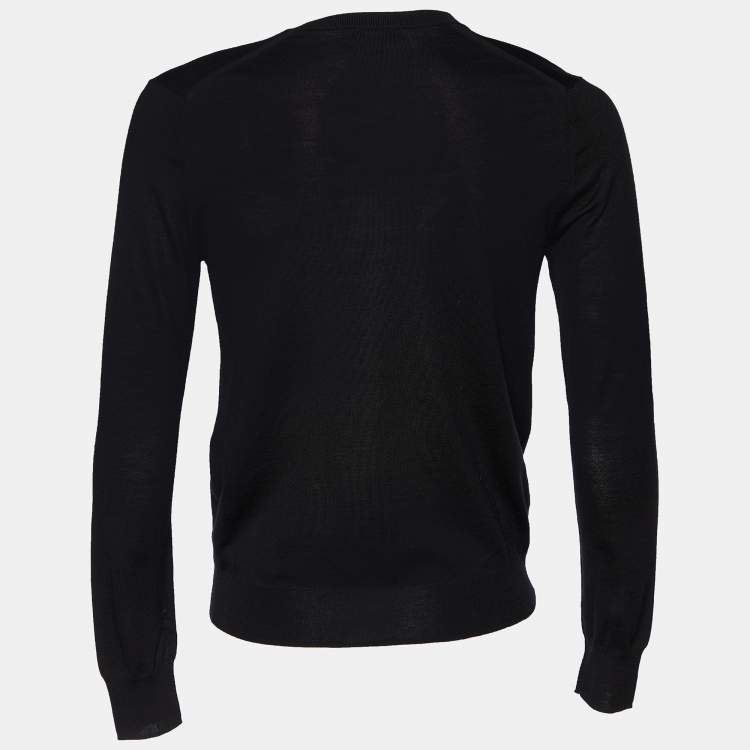 【関税&送料込】Burberry Sweaters Black Burberry Check Label Wool Sweater | Saks Fifth Avenue