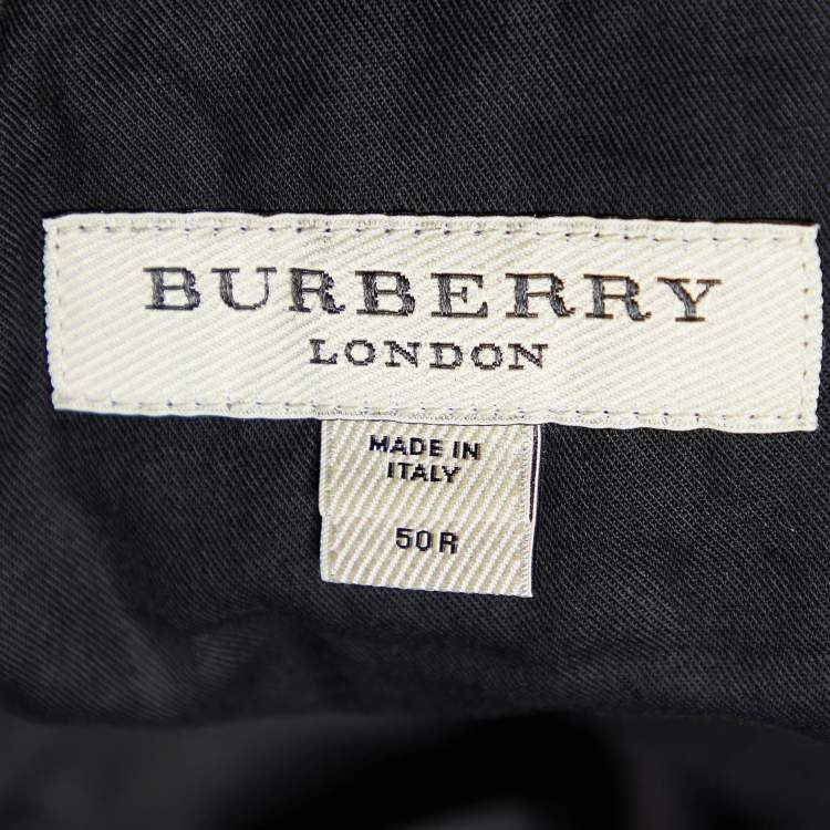 Pre Owned Burberry Black Virgin Wool Trousers L