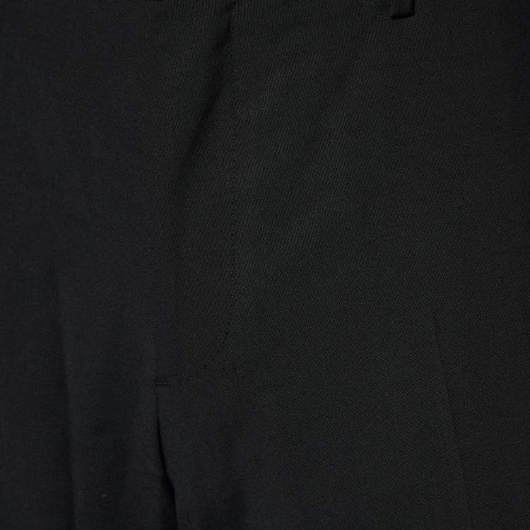 Pre Owned Burberry Black Virgin Wool Trousers L