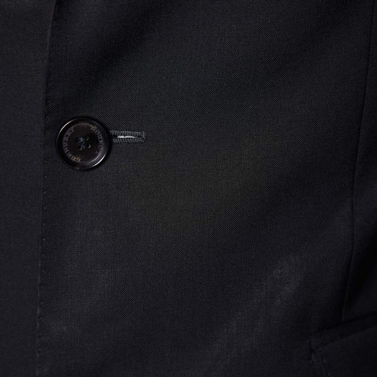 Pre Owned Burberry Black Wool Suit M