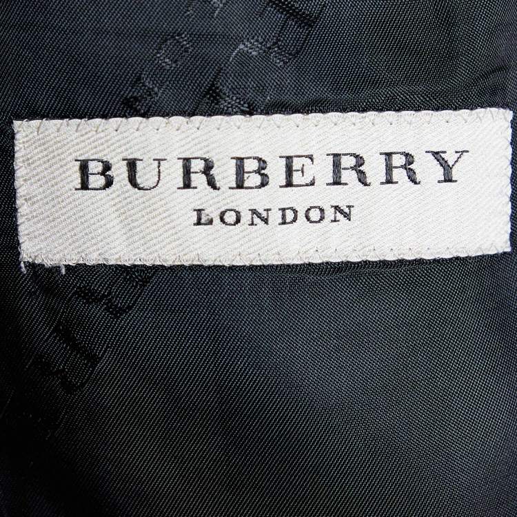 Pre Owned Burberry Black Wool Suit M