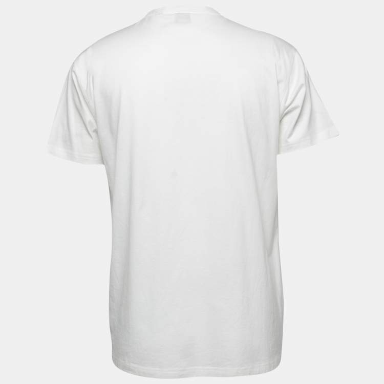 Pre Owned Burberry White Cotton Kingdom Print Crewneck T-Shirt S