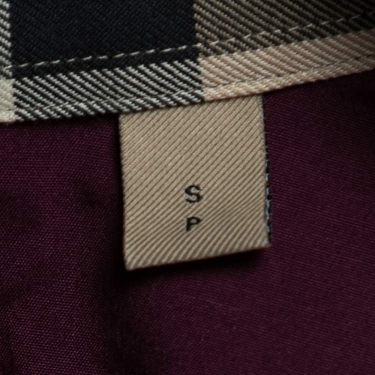 Pre Owned Burberry Burgundy Cotton Button Front Shirt S