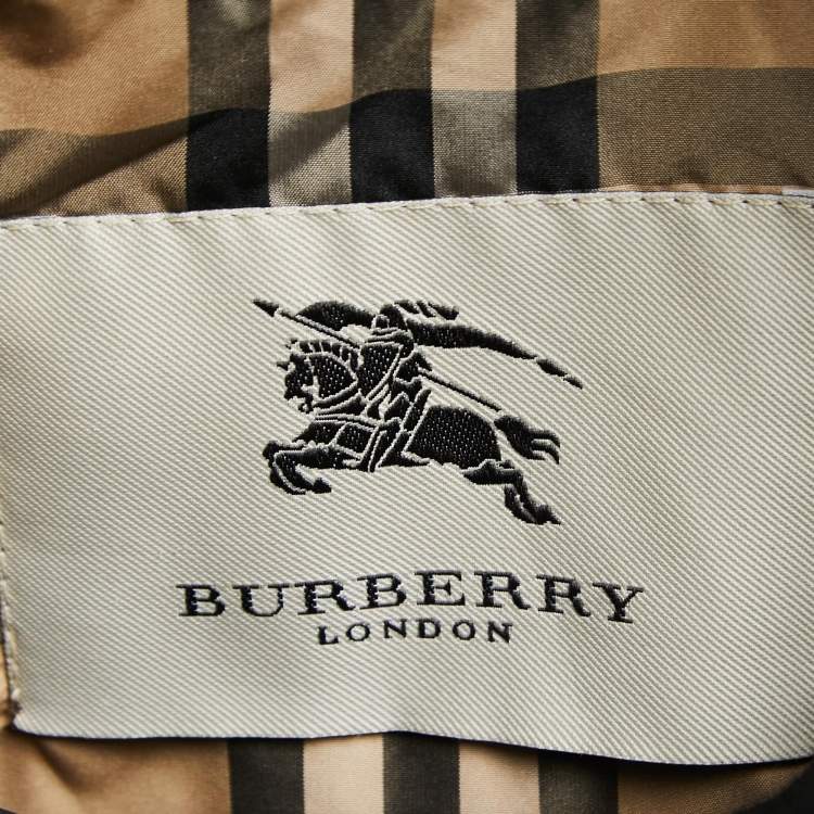 Pre Owned Burberry Vintage Black Synthetic Zip-Up Jacket 3XL