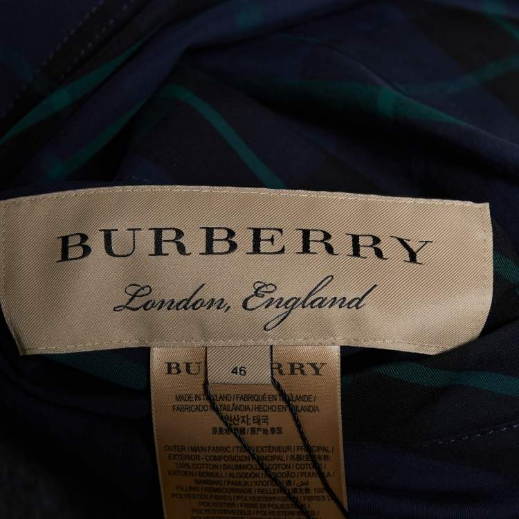 Pre Owned Burberry Black Synthetic & Checkered Cotton Reversible Bomber Jacket S