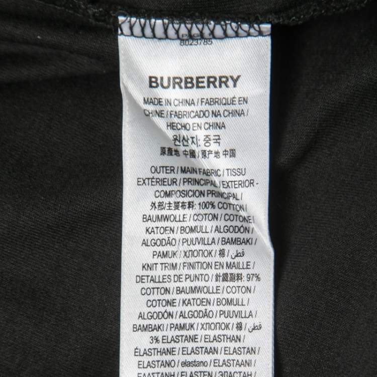 Pre Owned Burberry Black Cotton Hesford TB Monogram T-Shirt XL
