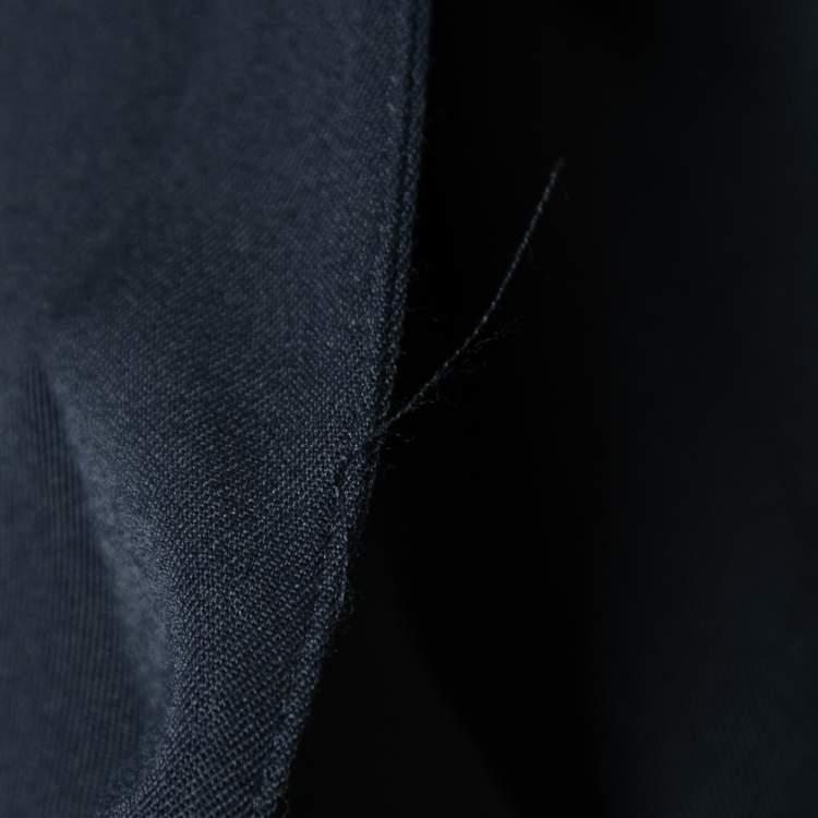Pre Owned Burberry Vintage Navy Blue Wool Blend Single-Breasted Blazer XXL