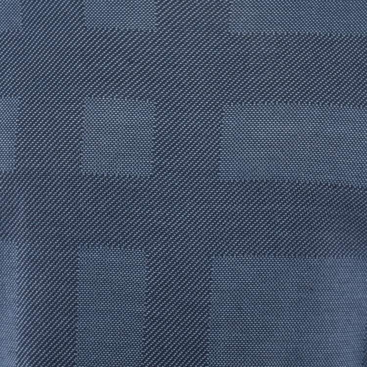 Pre Owned Burberry Navy Blue Elmshurst Check Silk Knit Crewneck Sweater L