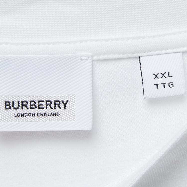 Pre Owned Burberry White Bambi Print Cotton Crew Neck T-Shirt XXL