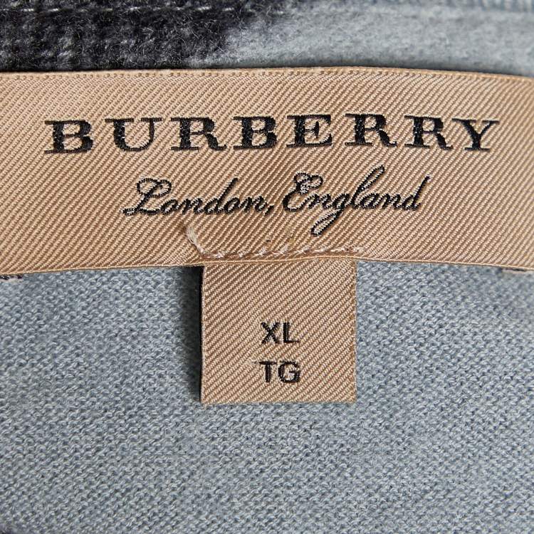 مملوكة مسبقًا Burberry Grey Cashmere Crewneck Jumper XL