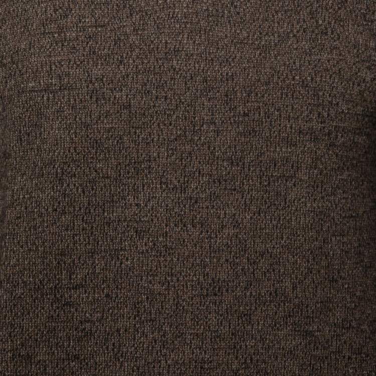 Pre Owned Burberry Brown Wool & Cashmere Knit V-Neck Sweater M