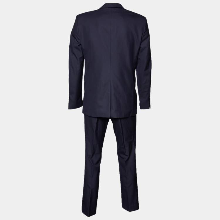 Pre Owned Burberry Navy Blue Wool MilBank/Stirling Abiyo 3 Piece Suit L