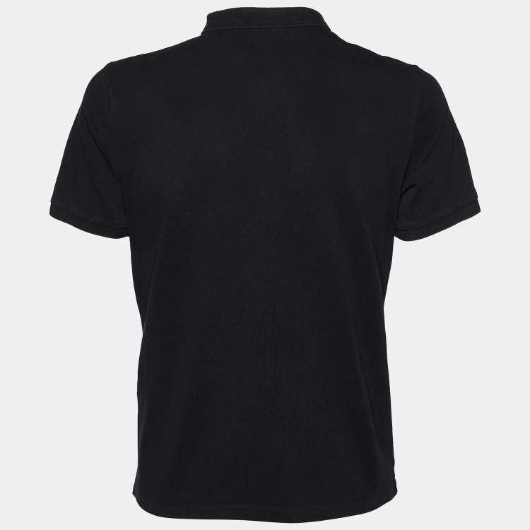 Pre Owned Burberry Black Cotton Pique Polo T-Shirt L