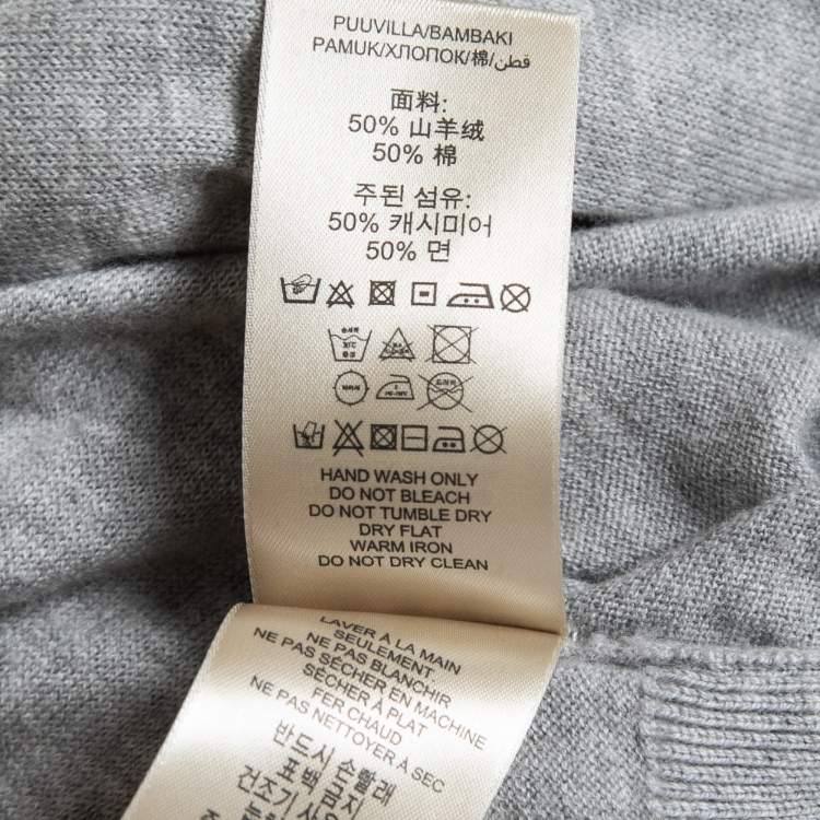 Pre Owned Burberry Grey Cotton & Cashmere Knit Pullover 2XL