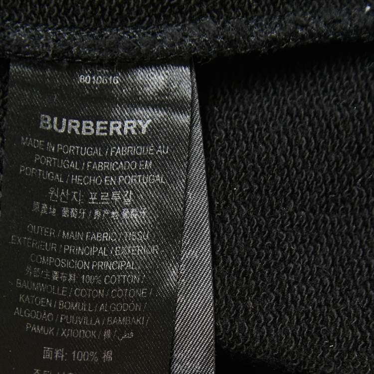 Pre Owned Burberry Black Knit KINGDOM Printed Side Detail Jog Pants S