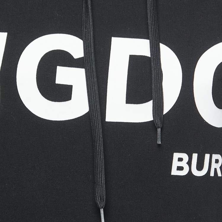 Pre Owned Burberry Black KINGDOM Printed Knit Hooded Sweatshirt XS