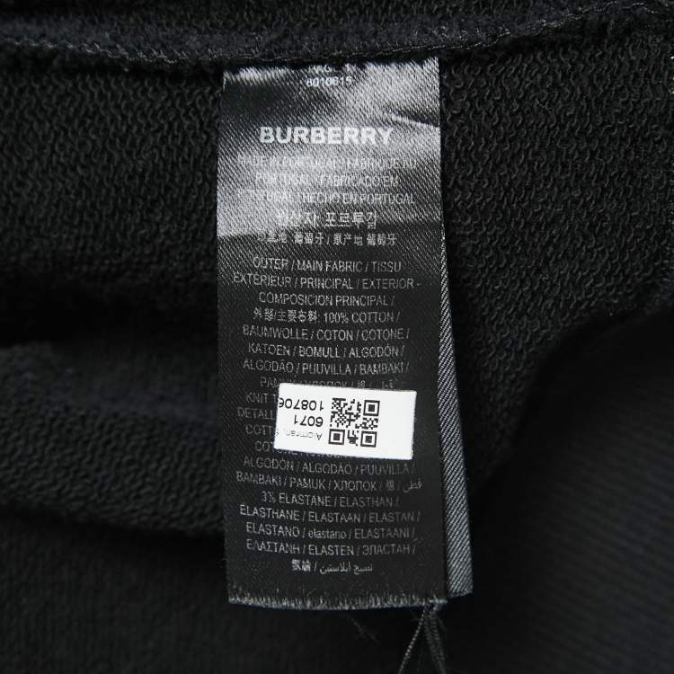 Pre Owned Burberry Black KINGDOM Printed Knit Hooded Sweatshirt XS