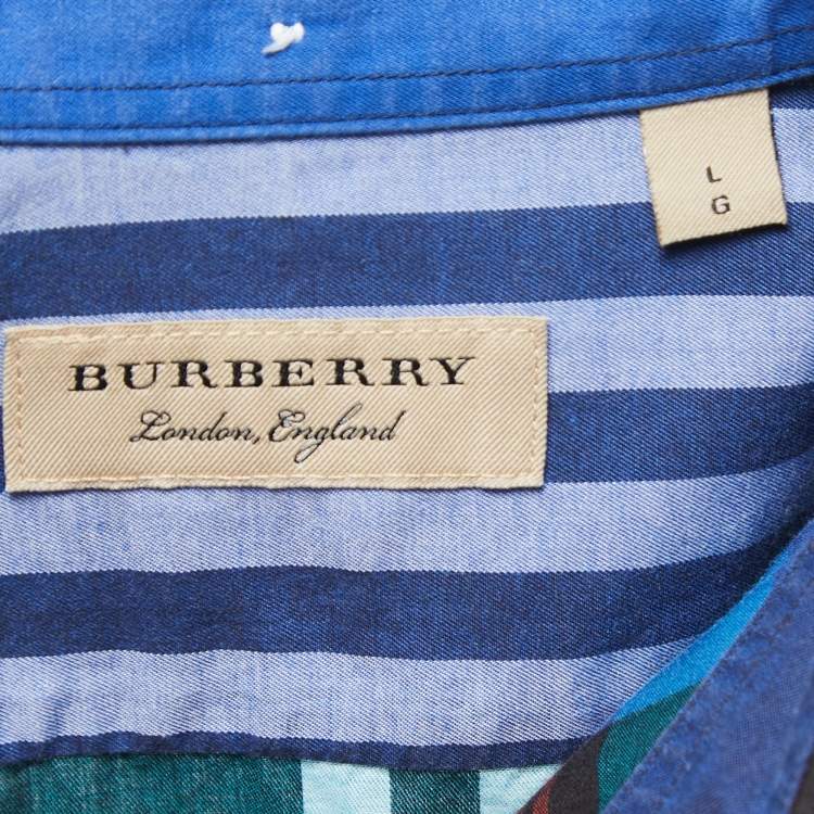 Pre Owned Burberry Multicolor Checkered Cotton Full Sleeve Shirt L