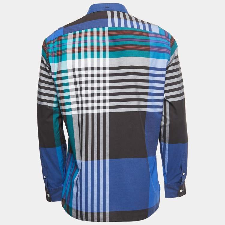 Pre Owned Burberry Multicolor Checkered Cotton Full Sleeve Shirt L