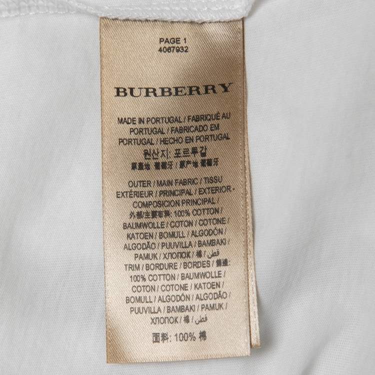 Pre Owned Burberry White Cotton Creature Motif T-Shirt M