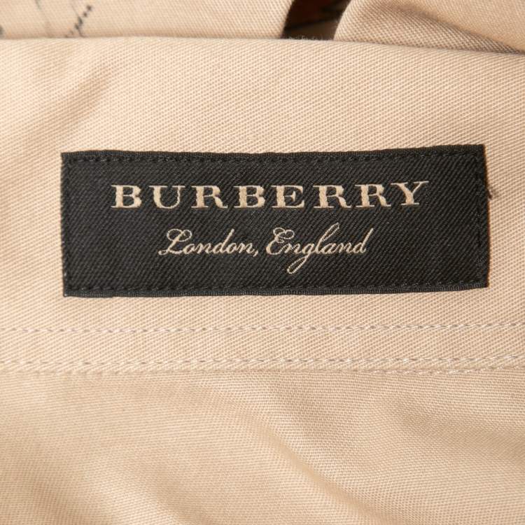 Pre Owned Burberry Beige Sketch Print Cotton Batson Army Shirt L