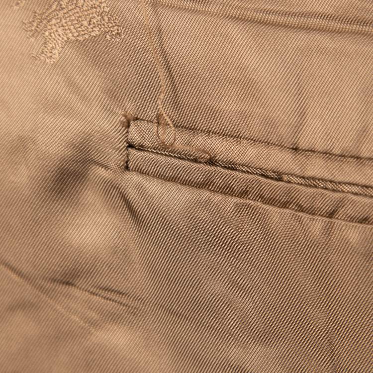 Pre Owned Burberry Vintage Brown Checked Patterned Wool Single-Breasted Blazer S