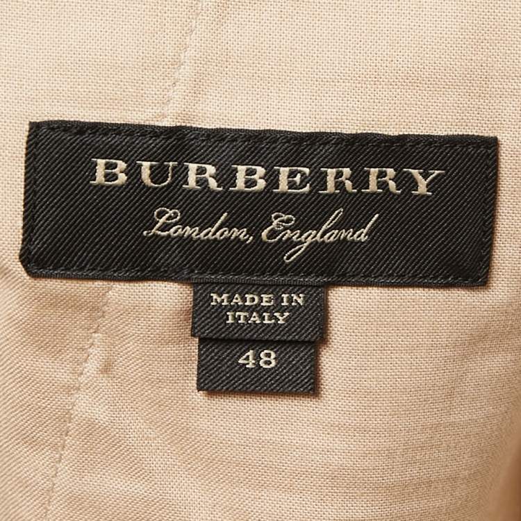 Pre Owned Burberry Beige Cotton Sketch Print Trousers M
