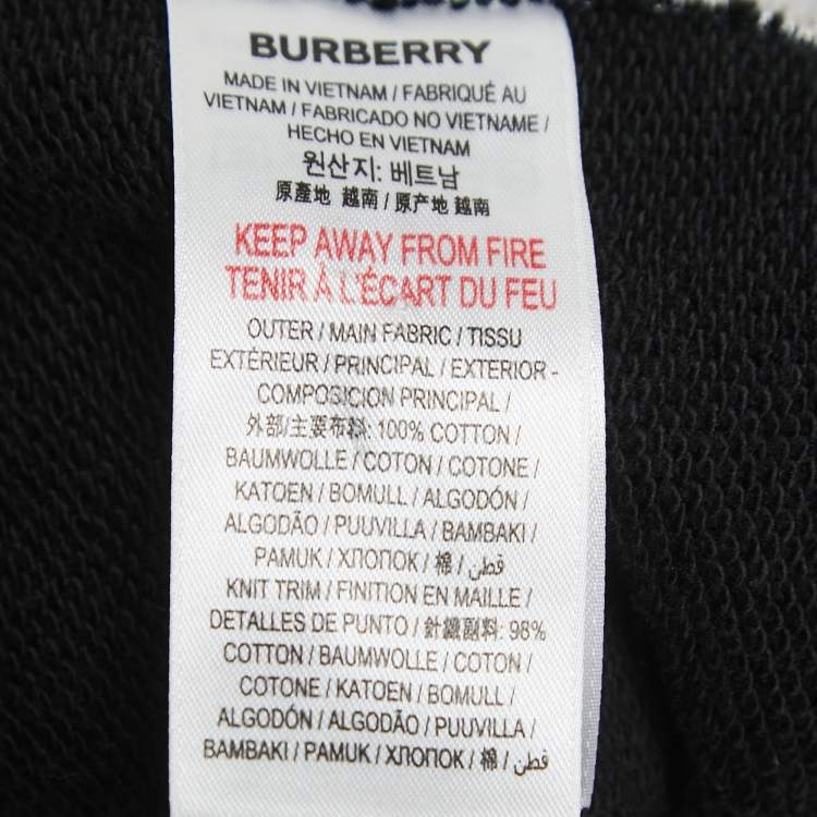 Pre Owned Burberry Black House Check Patterned Cotton Hoodie XL