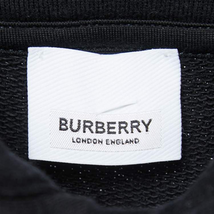 Pre Owned Burberry Black House Check Patterned Cotton Hoodie XL