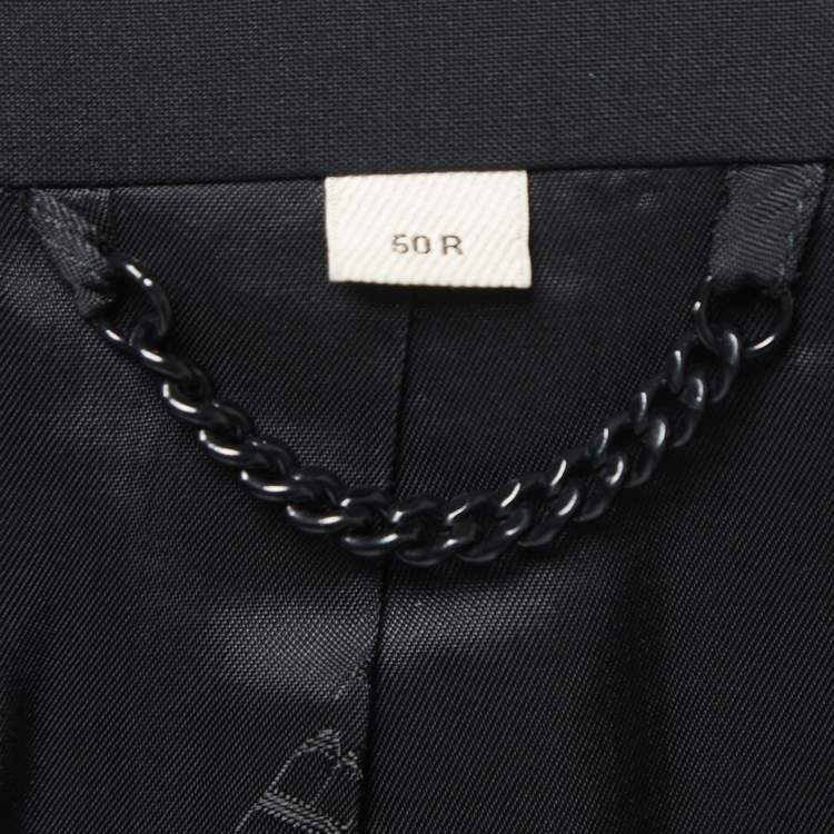 Pre Owned Burberry Black Wool Single Breasted Blazer L