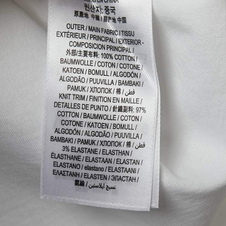 Pre Owned Burberry White Logo Embroidered Cotton Crew Neck Short Sleeve T-Shirt XL