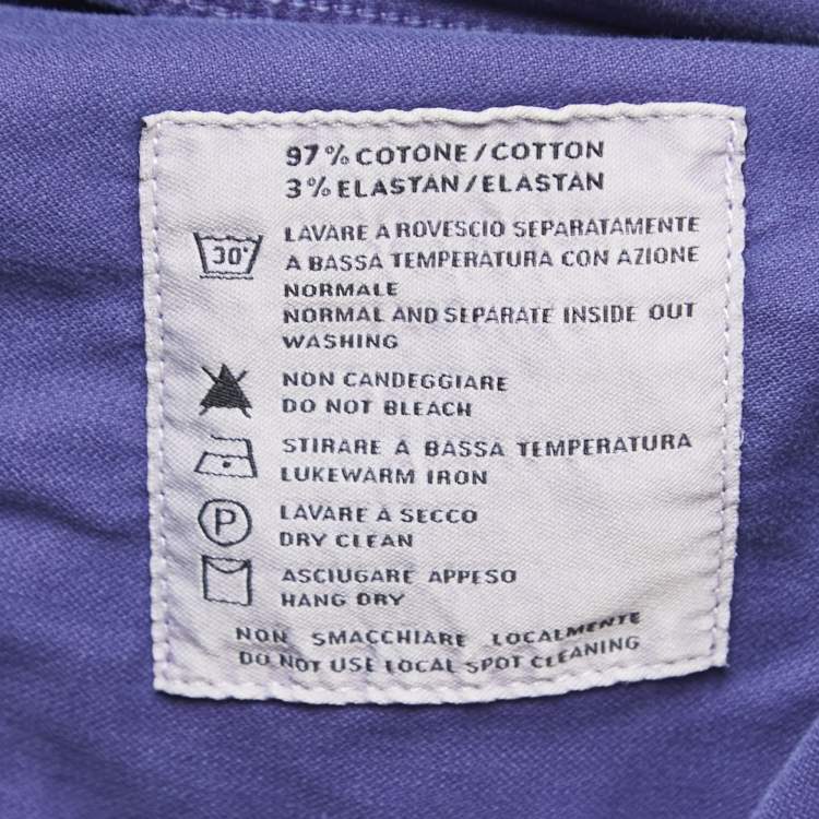 Pre Owned Burberry Purple Cotton Regular Fit Trousers L