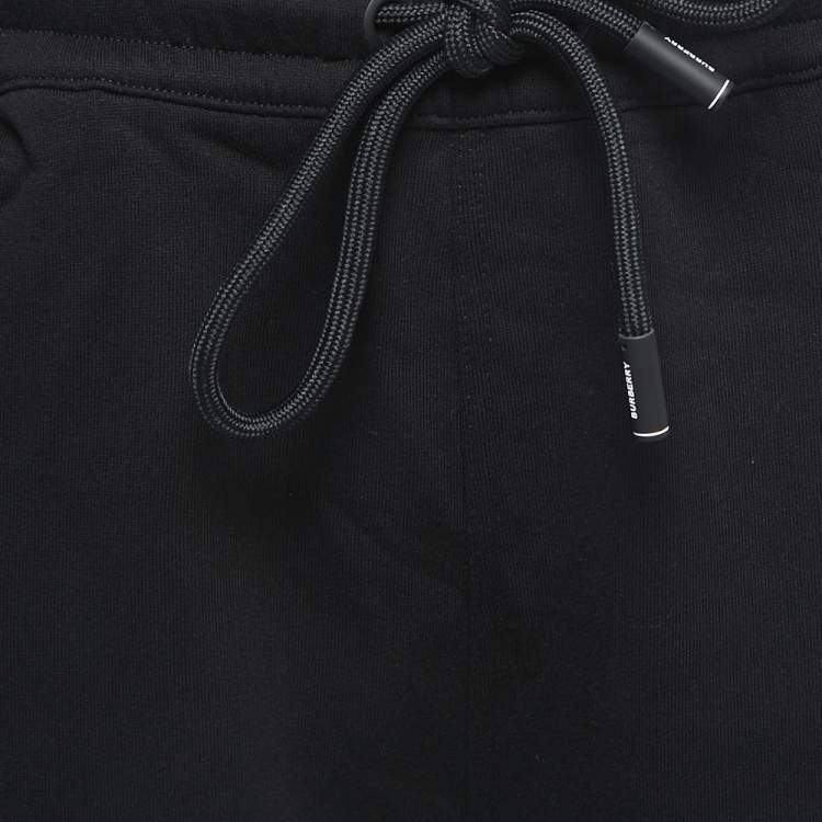 Pre Owned Burberry Black Cotton Vintage Check Paneled Jog Pants XL