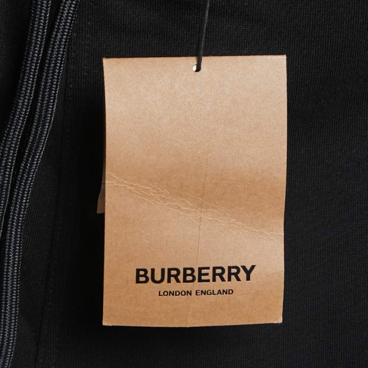 Pre Owned Burberry Black Cotton Vintage Check Paneled Jog Pants XL