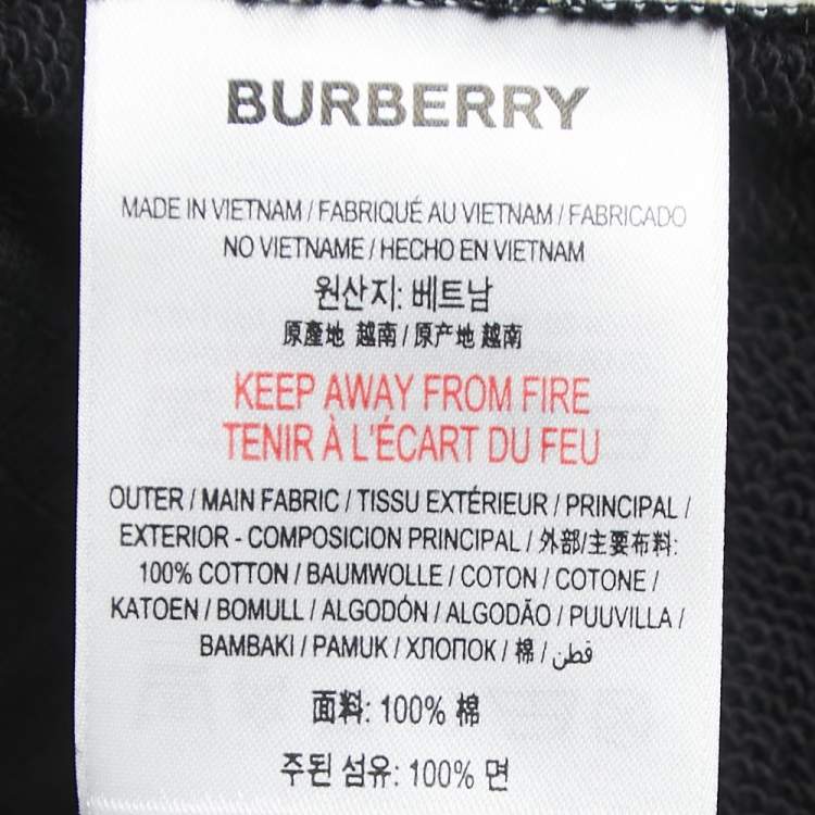 Pre Owned Burberry Black Cotton Vintage Check Paneled Jog Pants XL