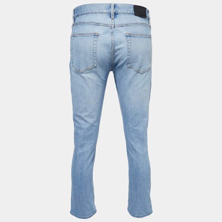 Pre Owned Burberry Blue Denim Straight Fit Jeans M/Waist 35"