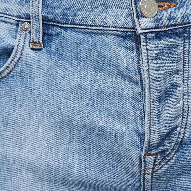 Pre Owned Burberry Blue Denim Straight Fit Jeans M/Waist 35"