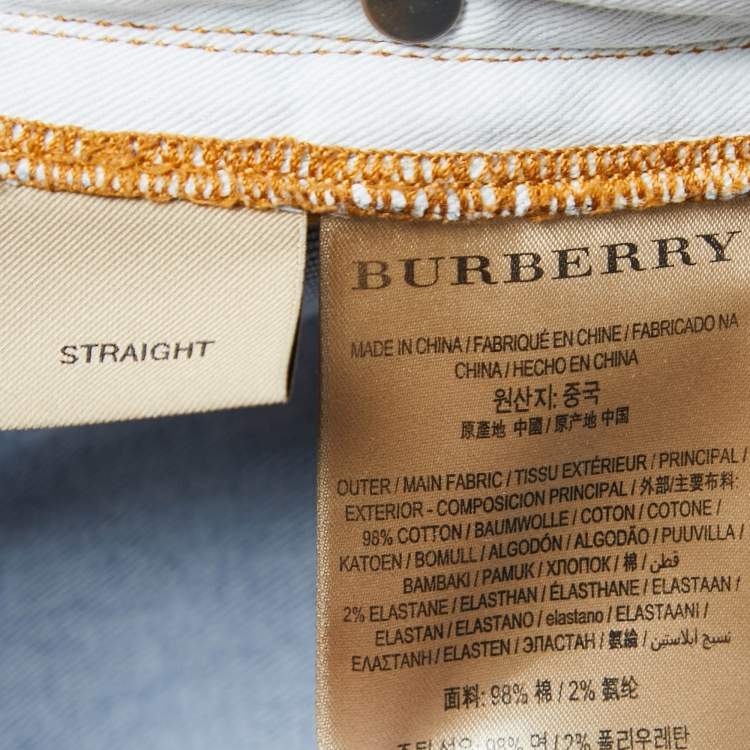 Pre Owned Burberry Blue Denim Straight Fit Jeans M/Waist 35"