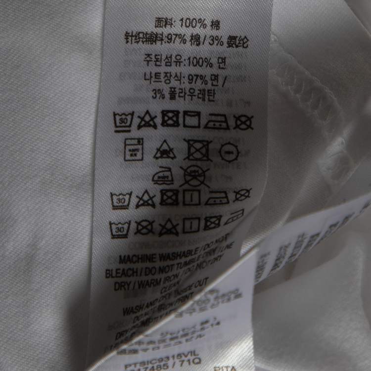 Pre Owned Burberry White Logo Printed Cotton Knit Crewneck T-Shirt S