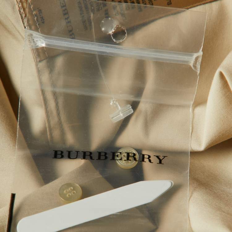Pre Owned Burberry Beige Cotton Button Front Full Sleeve Shirt L