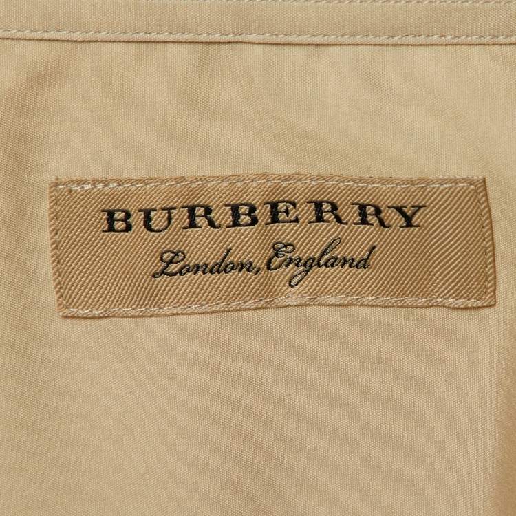 Pre Owned Burberry Beige Cotton Button Front Full Sleeve Shirt L