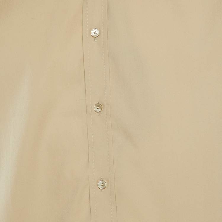 Pre Owned Burberry Beige Cotton Button Front Full Sleeve Shirt L