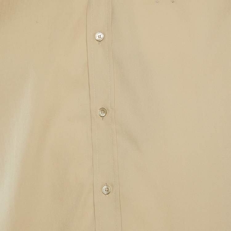 Pre Owned Burberry Beige Cotton Button Front Full Sleeve Shirt L