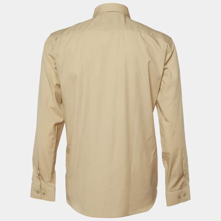 Pre Owned Burberry Beige Cotton Button Front Full Sleeve Shirt L