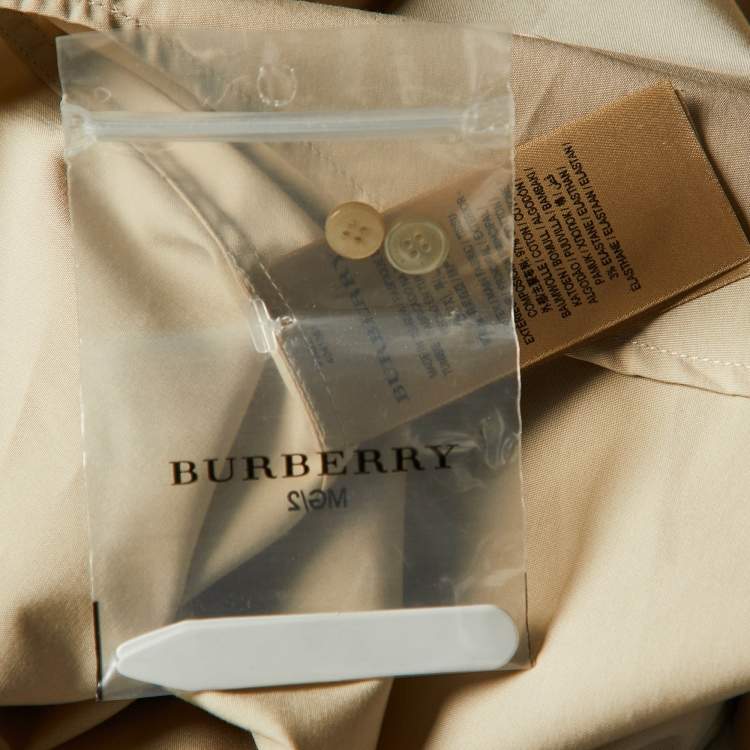 Pre Owned Burberry Beige Cotton Button Front Full Sleeve Shirt L