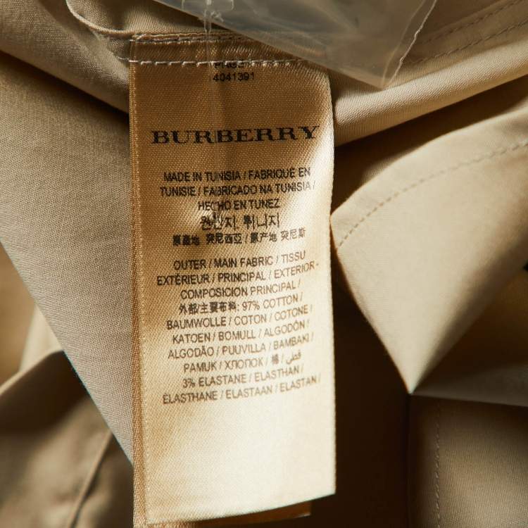 Pre Owned Burberry Beige Cotton Button Front Full Sleeve Shirt L