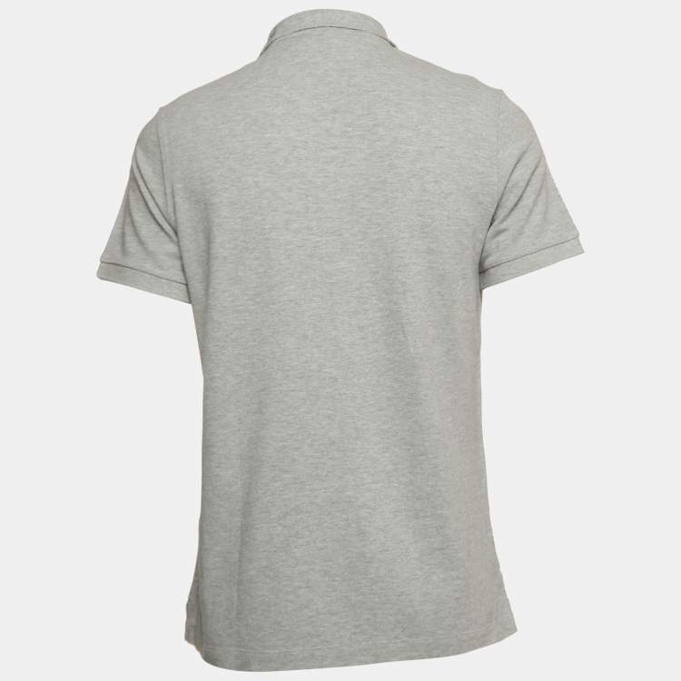 Pre Owned Burberry Grey Cotton Pique Polo T-Shirt L