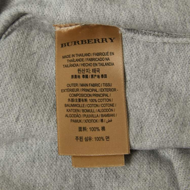 Pre Owned Burberry Grey Cotton Pique Polo T-Shirt L
