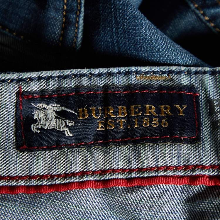 Pre Owned Burberry Blue Denim Straight Leg Jeans 4XL Waist 42" 